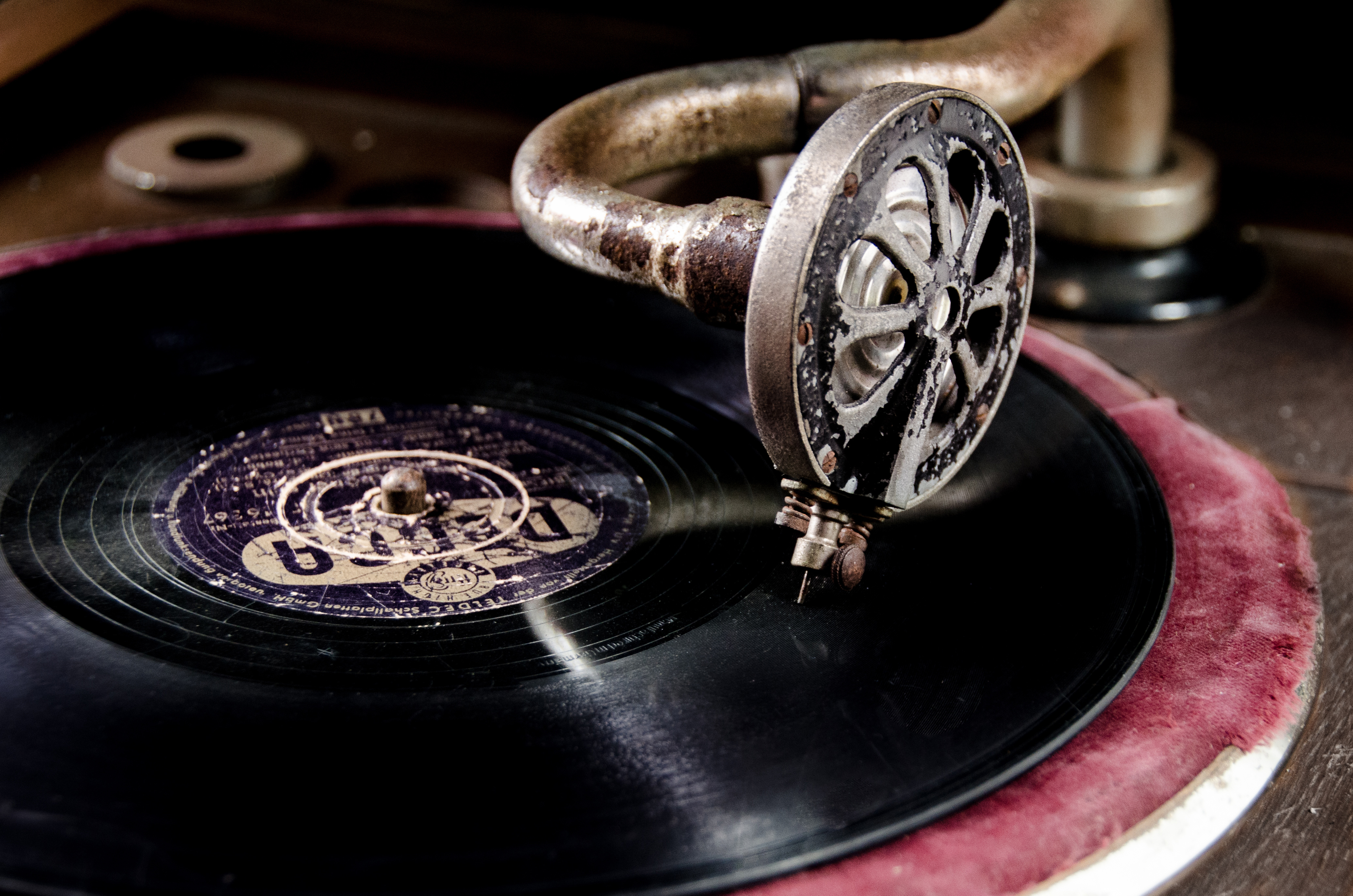 vinyl record being played