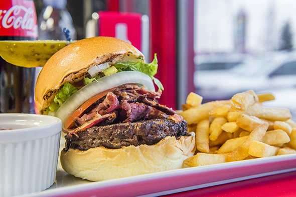 smoked meat burger from Jacob's deli