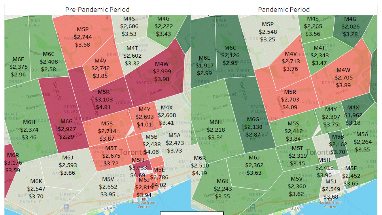 Toronto Area Code Map Toronto Gta September Rent Report 2020