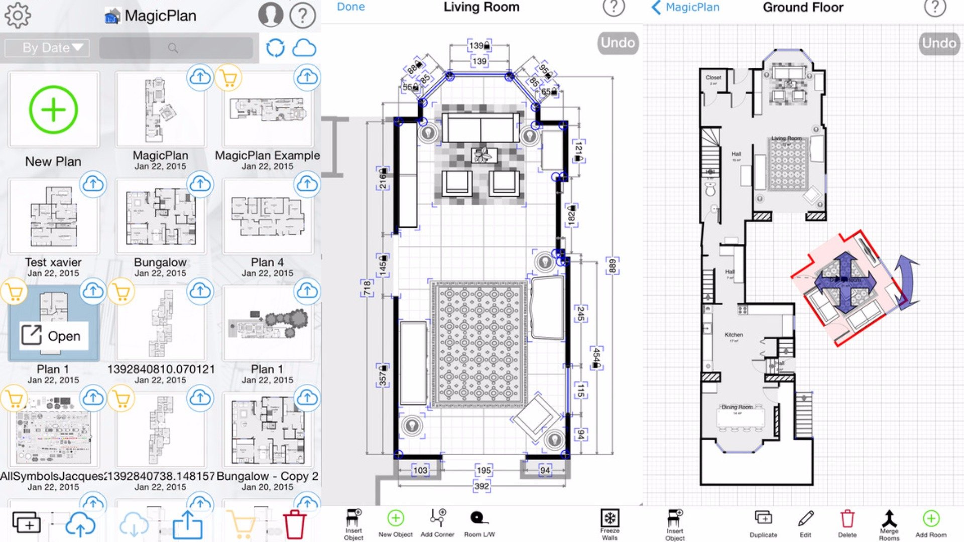 Floorplans viewed in MagicPlan