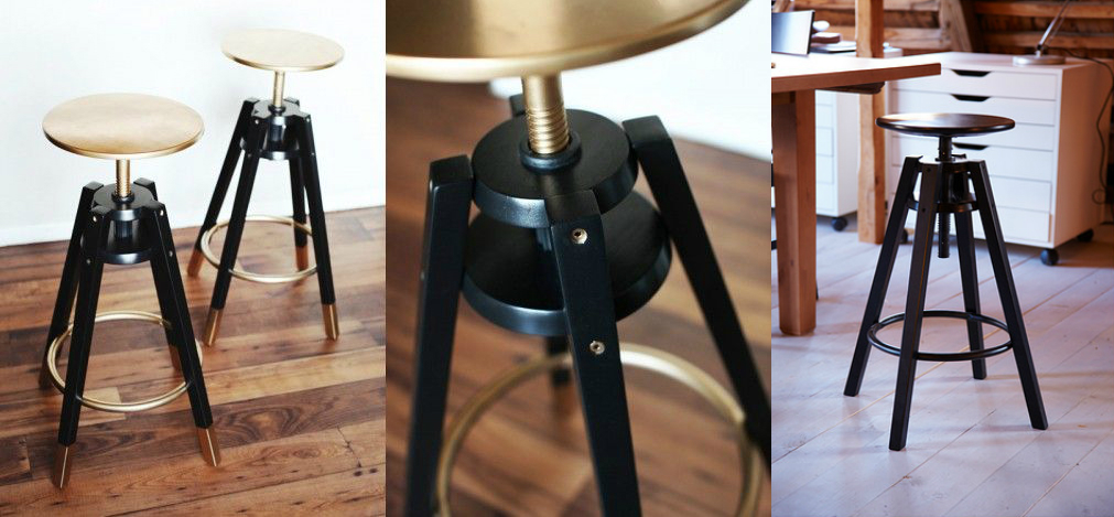 golden industrial bar chair stools 