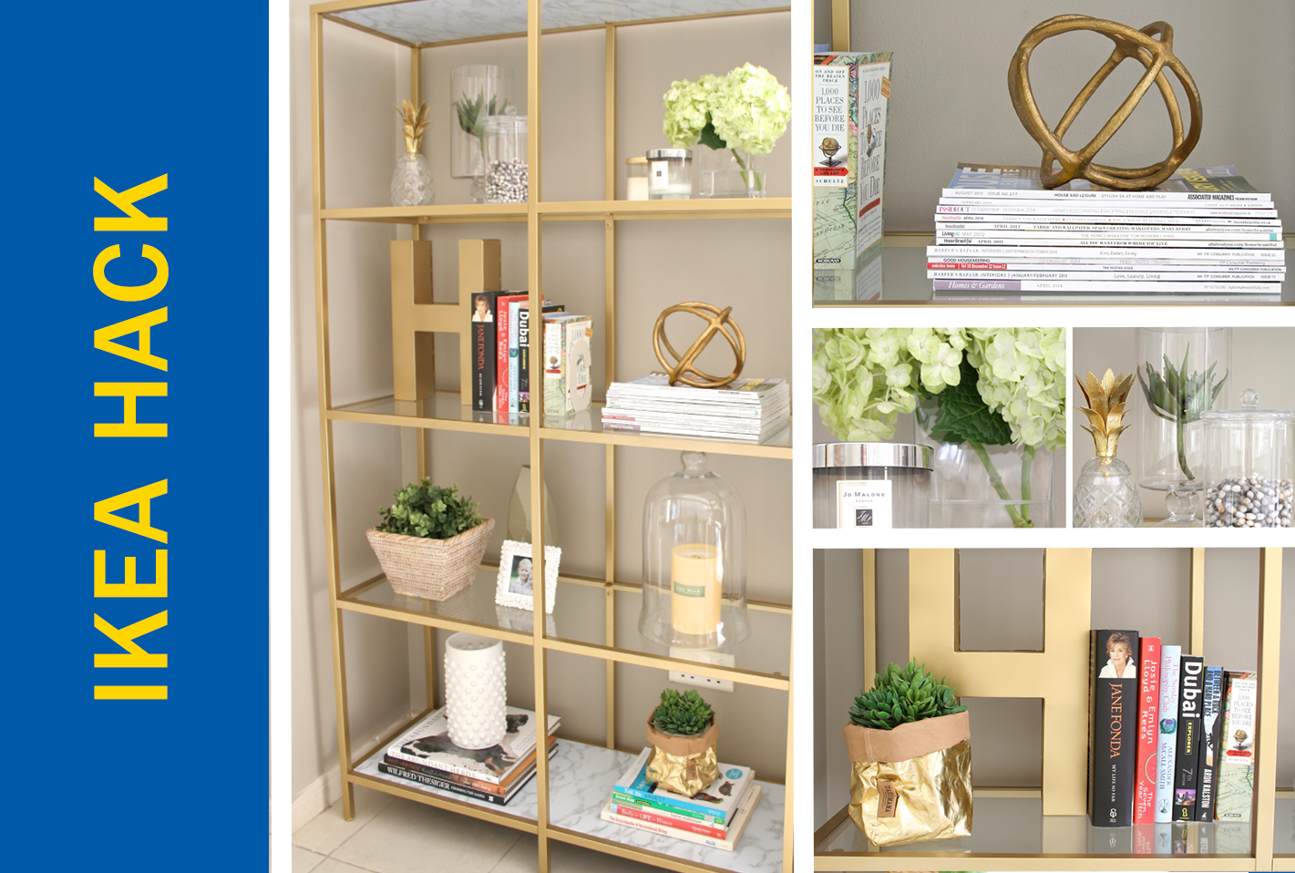 Ikea Hack Of The Week A Fabulous Space Saving Gold Bookshelf